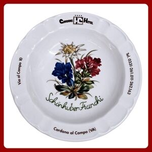 Schonwald Germany Hotel Cardano al Campo Floral Ceramic Plate Souvenir Vintage